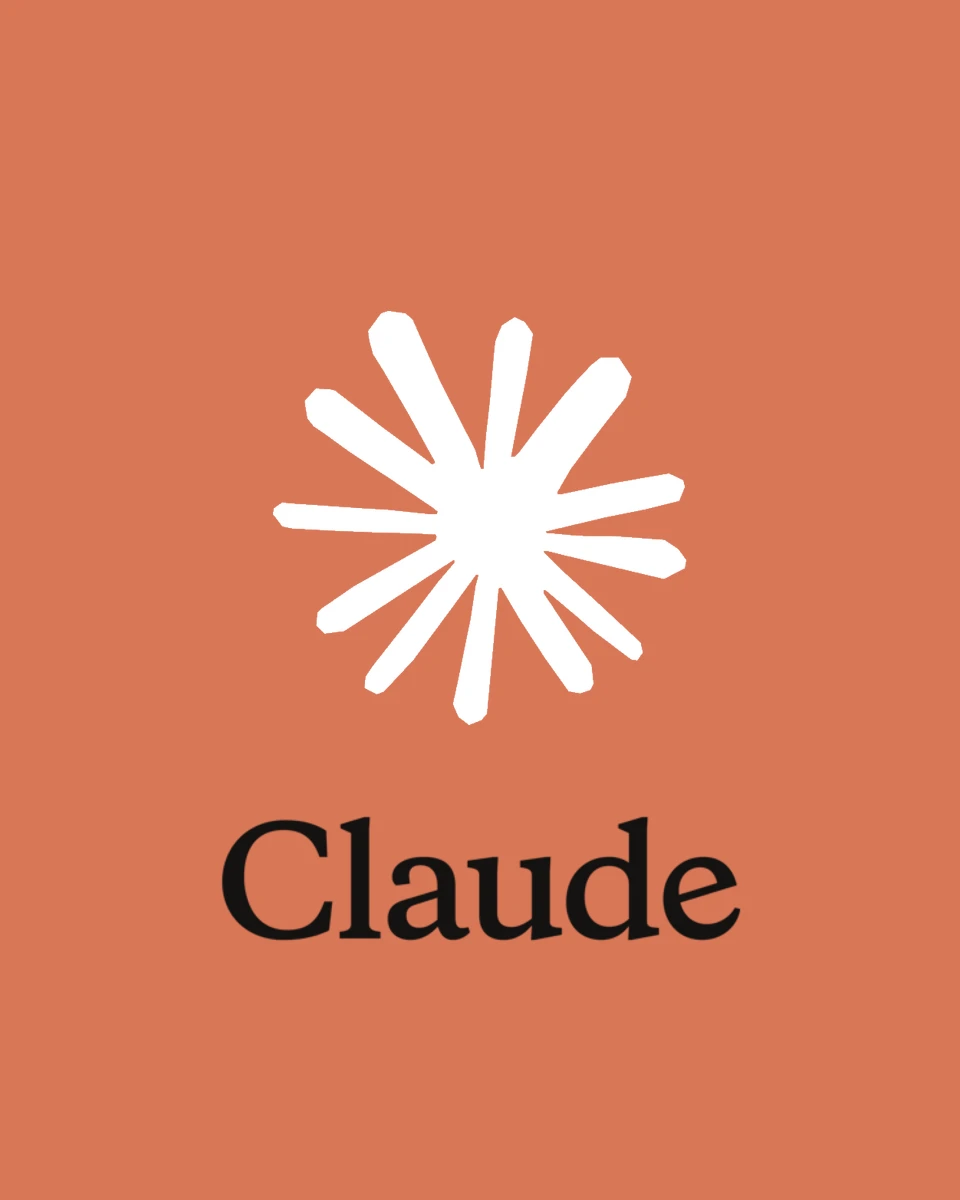 The Claude logo: a white spark and black wordmark on Claude orange